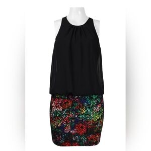Aidan Mattox Keyhole Back Blouson Dress 151A14910